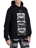 Dot Form Lips Print Hoodie