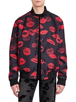 Reversible Kiss-Print & Logo Bomber Jacket