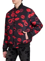 Reversible Kiss-Print & Logo Bomber Jacket