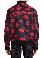 Reversible Kiss-Print & Logo Bomber Jacket