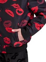 Reversible Kiss-Print & Logo Bomber Jacket