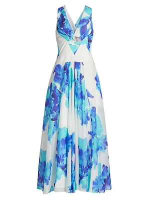 Noemi Floral Cross-Back Maxi Dress