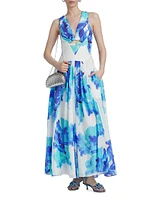 Noemi Floral Cross-Back Maxi Dress