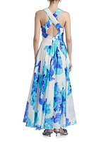 Noemi Floral Cross-Back Maxi Dress