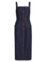 Shea Denim Button-Front Midi-Dress