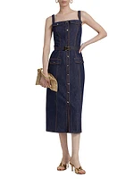 Shea Denim Button-Front Midi-Dress