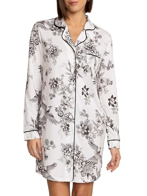 Dreamer Floral Cotton-Blend Pajama Shirt