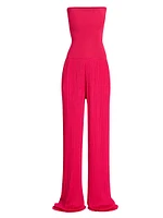 Strapless Plissé Jumpsuit