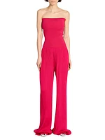 Strapless Plissé Jumpsuit