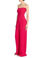 Strapless Plissé Jumpsuit