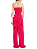 Strapless Plissé Jumpsuit