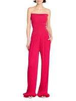 Strapless Plissé Jumpsuit