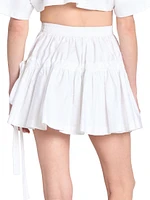 Deesse Tiered Cotton Miniskirt