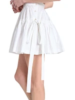 Deesse Tiered Cotton Miniskirt