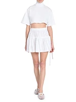 Deesse Tiered Cotton Miniskirt