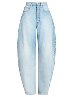 High-Rise Barrel Jeans