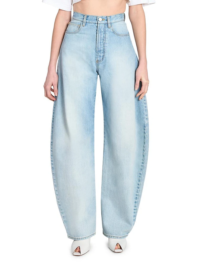 High-Rise Barrel Jeans