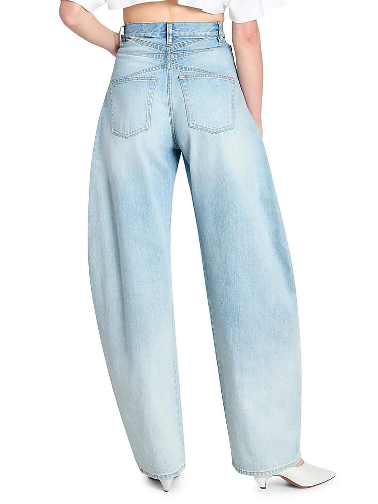 High-Rise Barrel Jeans