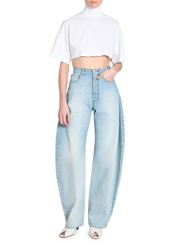 High-Rise Barrel Jeans