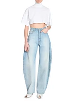 High-Rise Barrel Jeans