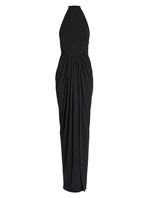 Jersey Draped Sleeveless Maxi Dress