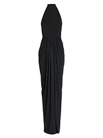 Jersey Draped Sleeveless Maxi Dress