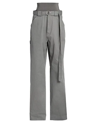 Belted Wide-Leg Cargo Pants