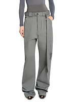 Belted Wide-Leg Cargo Pants