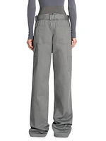 Belted Wide-Leg Cargo Pants