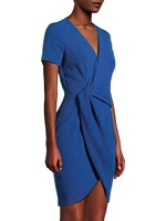 Portia Pebble Crepe Draped Minidress