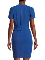 Portia Pebble Crepe Draped Minidress