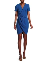 Portia Pebble Crepe Draped Minidress