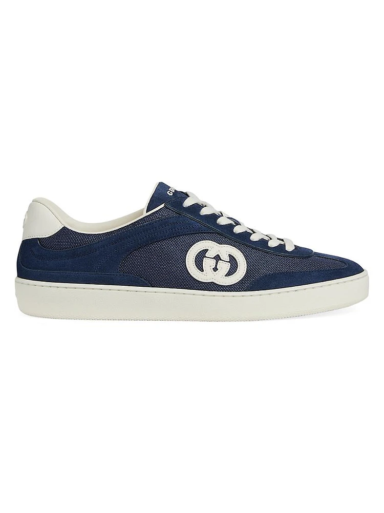 G74 Logo Suede Low-Top Sneakers