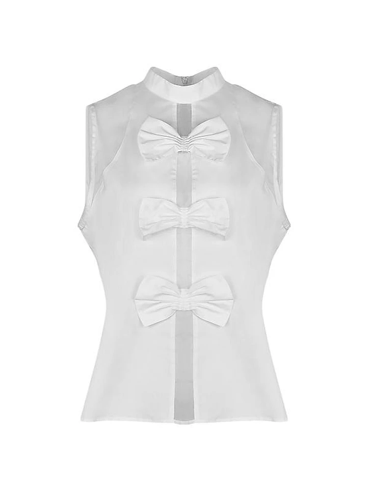 Marceline Bow Sleeveless Blouse