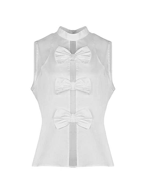 Marceline Bow Sleeveless Blouse