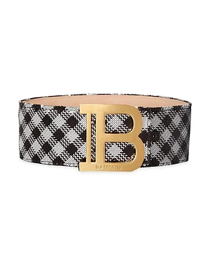 Sequin Gingham Waist Belt