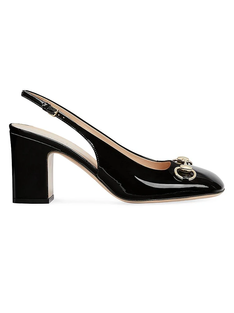 Lady Horsebit 75MM Patent Leather Pumps