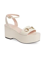 Lady Horsebit 75MM Leather Platform Sandals