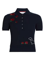 Embroidered Hector & Rose Polo Top