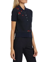 Embroidered Hector & Rose Polo Top