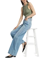 Taylor Double-Seam Wide-Leg Jeans