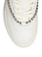 Re-Web Embellished Leather Sneakers