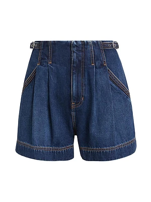 Jaffe Denim Buckle Shorts