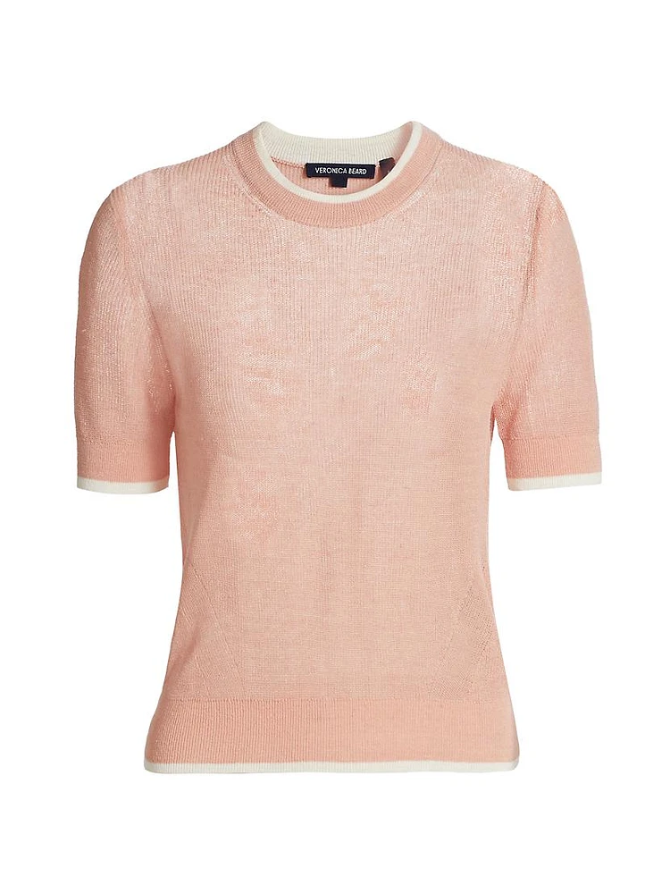 Tula Linen-Blend Short-Sleeve Sweater