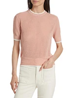 Tula Linen-Blend Short-Sleeve Sweater