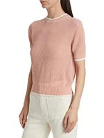 Tula Linen-Blend Short-Sleeve Sweater