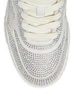 Re-Web Crystal-Embellished Leather Sneakers