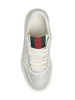 Re-Web Crystal-Embellished Leather Sneakers