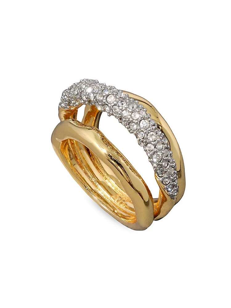 Solanales Orbiting Crystal & 14K-Gold-Plated Ring