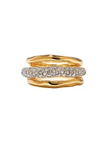 Solanales Orbiting Crystal & 14K-Gold-Plated Ring